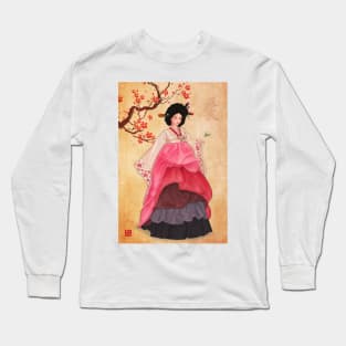 A Woman in Hanbok Long Sleeve T-Shirt